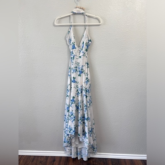 Anthropologie Yumi Kim White and Blue floral cut out maxi dress size large - Picture 5 of 15